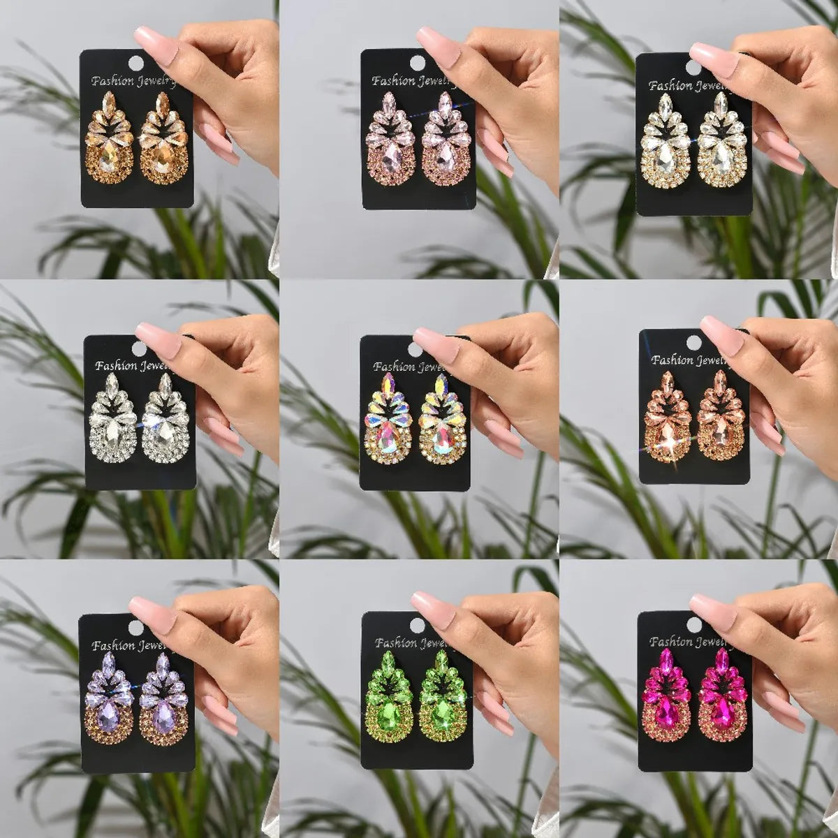 1 Pair Lady Water Droplets Artificial Gemstones Women's Drop Earrings