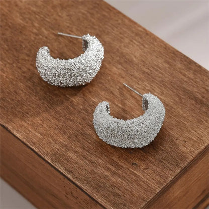 1 Pair Luxurious C Shape Plating Copper 18k Gold Plated White Gold Plated Ear Studs