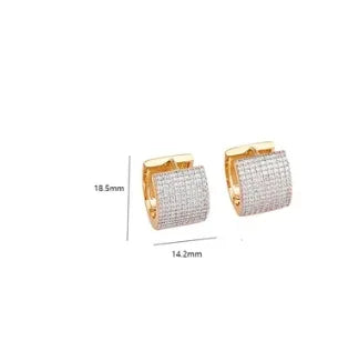 1 Pair Luxurious C Shape Plating Inlay Copper Zircon 18k Gold Plated 24k Gold Plated Earrings