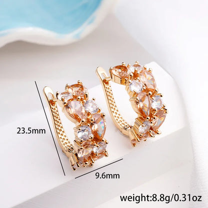 1 Pair Luxurious Color Block Plating Inlay Copper Zircon 14K Gold Plated 18K Gold Plated K Gold Plated Ear Cuffs