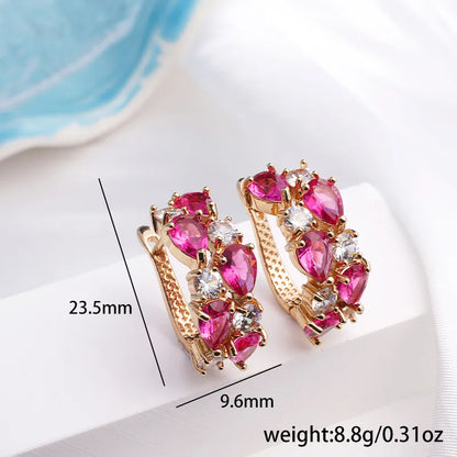 1 Pair Luxurious Color Block Plating Inlay Copper Zircon 14K Gold Plated 18K Gold Plated K Gold Plated Ear Cuffs