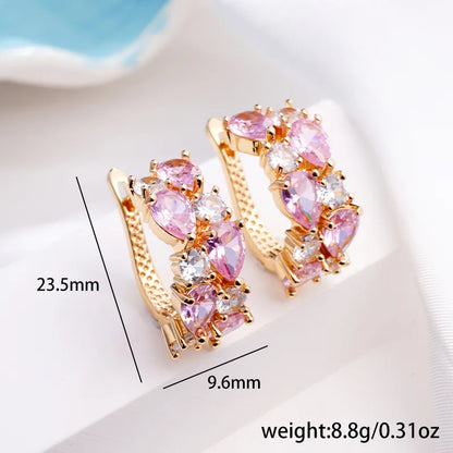 1 Pair Luxurious Color Block Plating Inlay Copper Zircon 14K Gold Plated 18K Gold Plated K Gold Plated Ear Cuffs