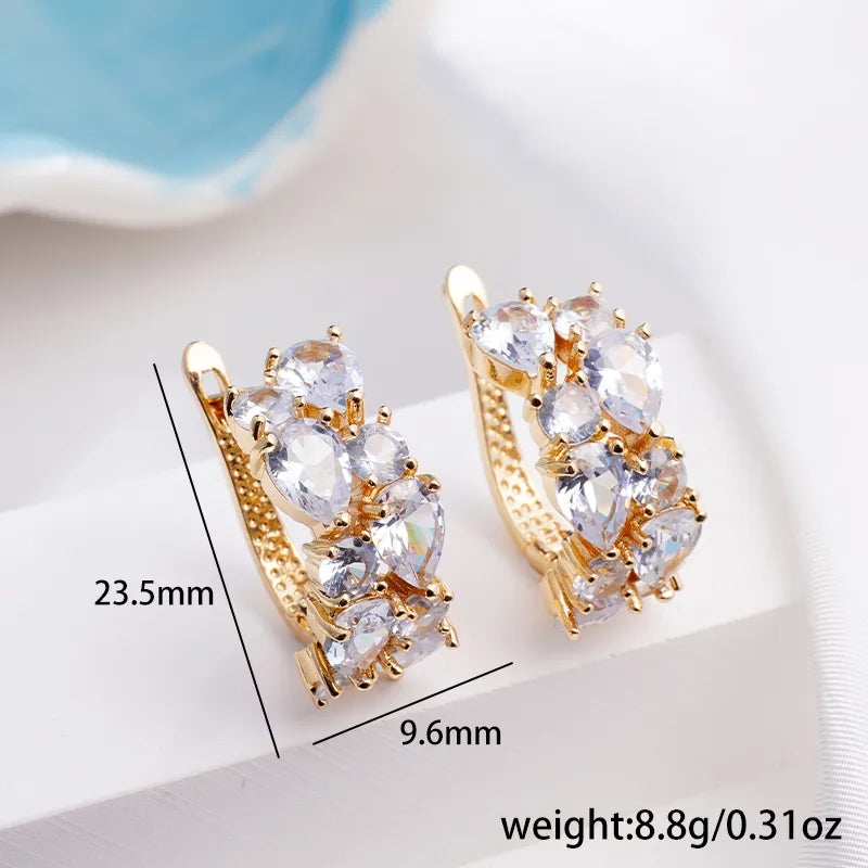 1 Pair Luxurious Color Block Plating Inlay Copper Zircon 14K Gold Plated 18K Gold Plated K Gold Plated Ear Cuffs