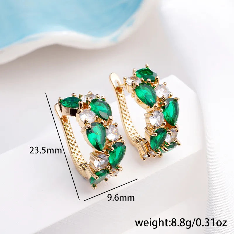 1 Pair Luxurious Color Block Plating Inlay Copper Zircon 14K Gold Plated 18K Gold Plated K Gold Plated Ear Cuffs