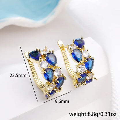 1 Pair Luxurious Color Block Plating Inlay Copper Zircon 14K Gold Plated 18K Gold Plated K Gold Plated Ear Cuffs