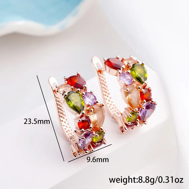 1 Pair Luxurious Color Block Plating Inlay Copper Zircon 14K Gold Plated 18K Gold Plated K Gold Plated Ear Cuffs