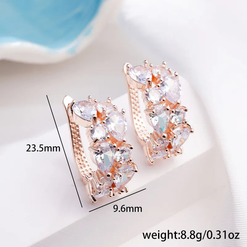 1 Pair Luxurious Color Block Plating Inlay Copper Zircon 14K Gold Plated 18K Gold Plated K Gold Plated Ear Cuffs