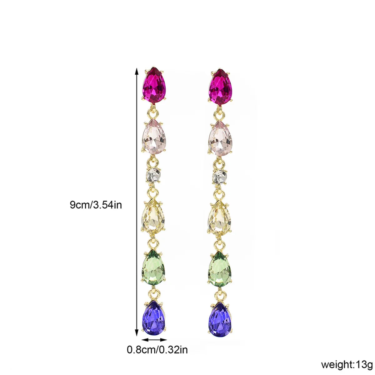 1 Pair Luxurious Lady Geometric Plating Inlay Alloy Zircon Drop Earrings