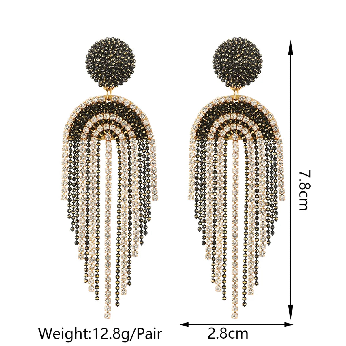 1 Pair Luxurious Lady Shiny Geometric Plating Inlay Zinc Alloy Rhinestones Dangling Earrings