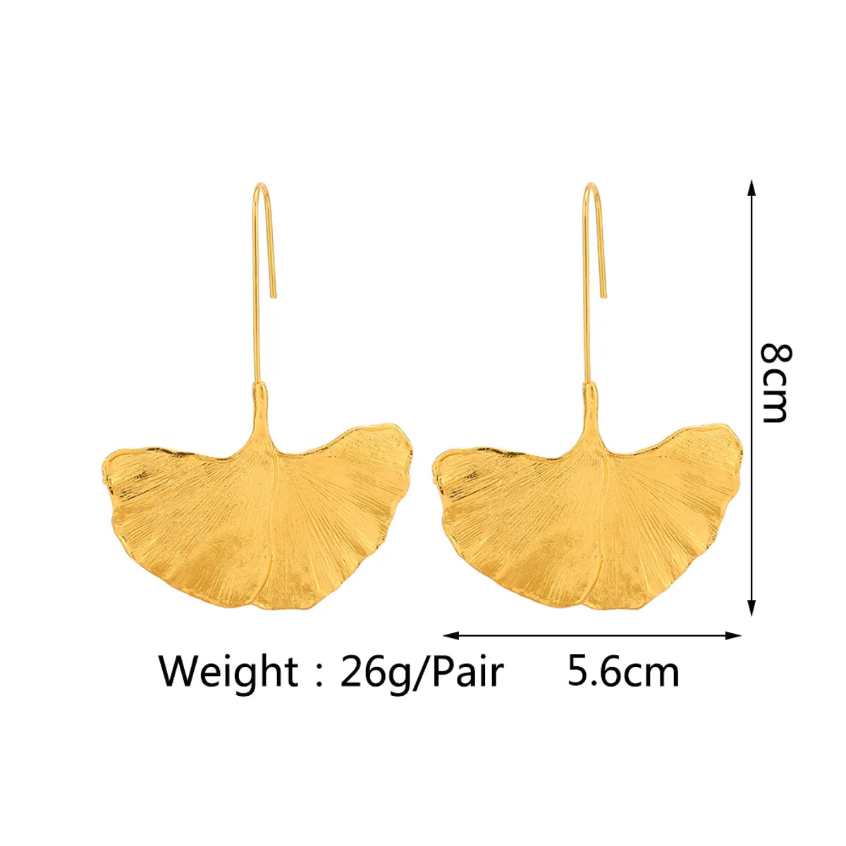 1 Pair Luxurious Leaves Plating Zinc Alloy Gold Plated Dangling Earrings