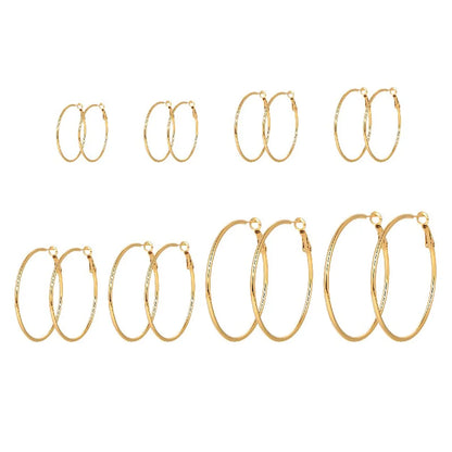 1 Pair Luxurious Queen Bridal Solid Color Plating 304 Stainless Steel 18K Gold Plated Hoop Earrings