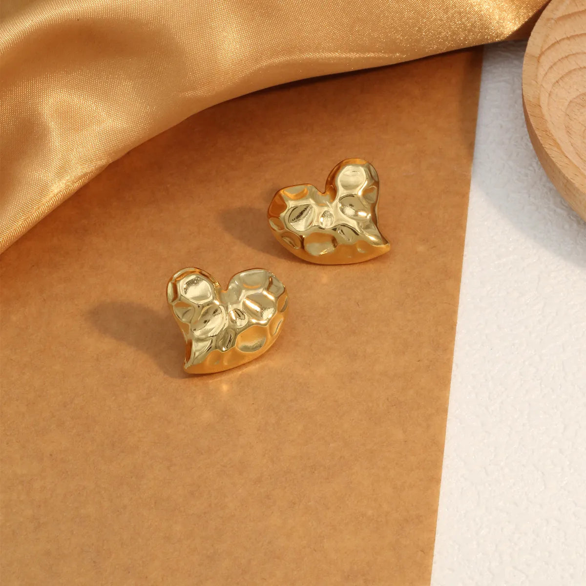 1 Pair Luxurious Romantic Commute Heart Shape Plating 304 Stainless Steel 18K Gold Plated Ear Studs