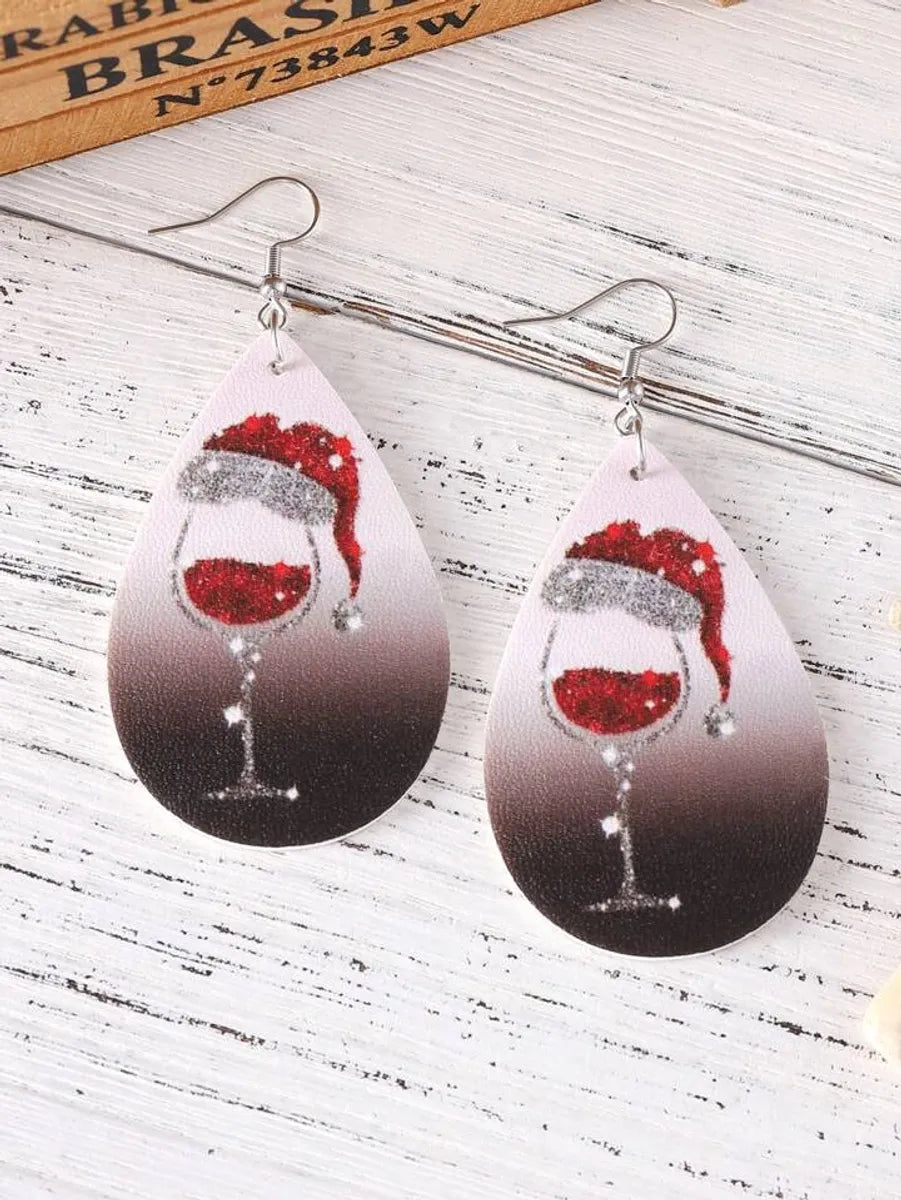 1 Pair Luxurious Romantic Simple Style Water Droplets Pu Leather Drop Earrings