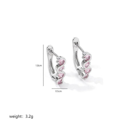 1 Pair Luxurious S Shape Plating Inlay Copper Zircon 18k Gold Plated White Gold Plated Earrings