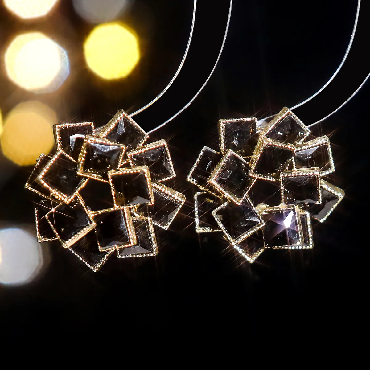 1 Pair Luxurious Shiny Geometric Plating Inlay Alloy Rhinestones Zircon Ear Studs