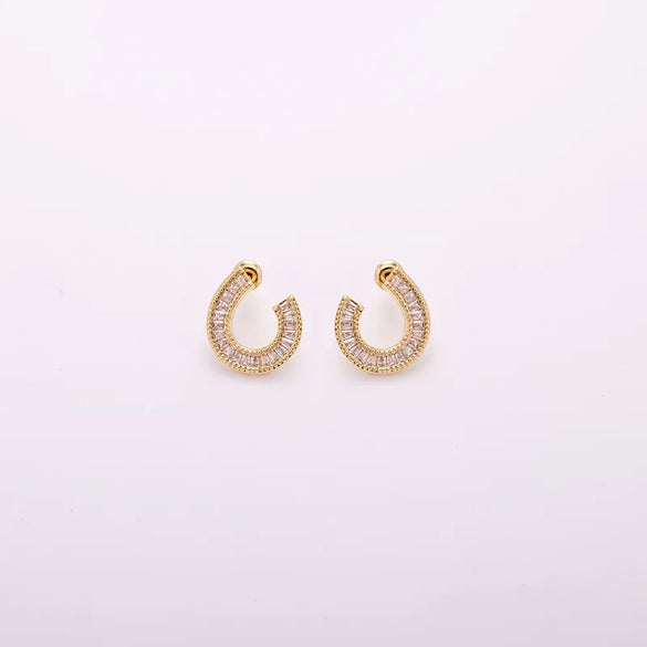 1 Pair Luxurious Simple Style Eye Solid Color Plating Inlay Copper Zircon Gold Plated Silver Plated Drop Earrings