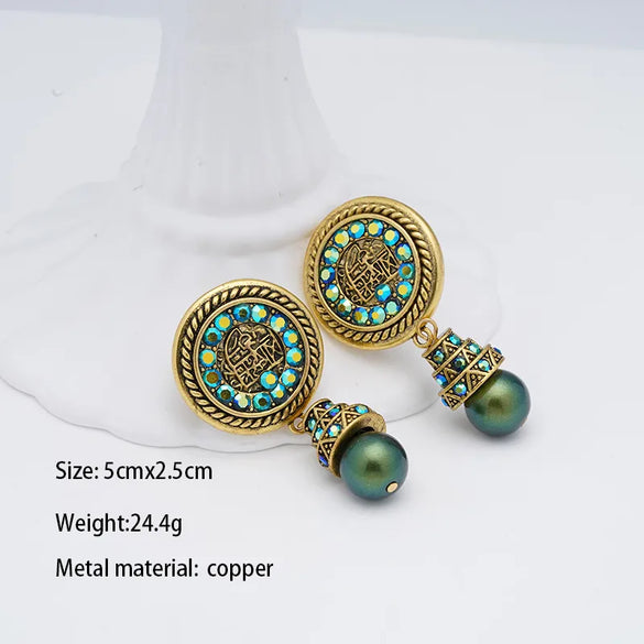 1 Pair Luxurious Simple Style Eye Solid Color Plating Inlay Copper Zircon Gold Plated Silver Plated Drop Earrings
