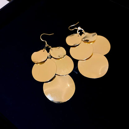 1 Pair Luxurious Simple Style Sequins Sequins Alloy Drop Earrings