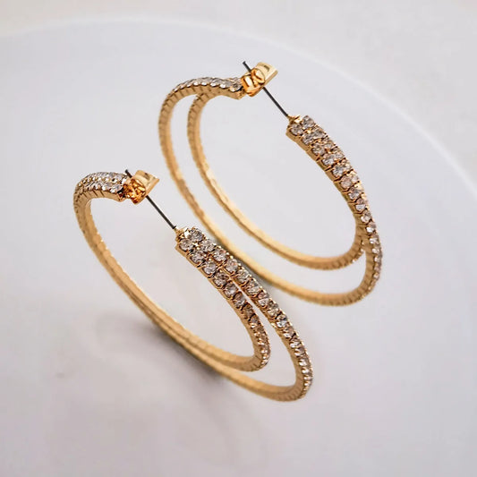 1 Pair Luxurious Solid Color Inlay Alloy Rhinestones Earrings