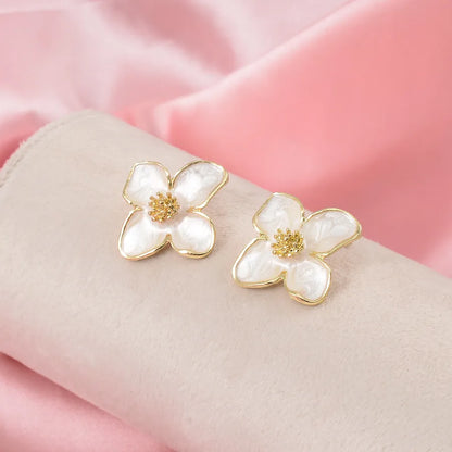 1 Pair Luxurious Sweet Artistic Petal Enamel Alloy Ear Studs