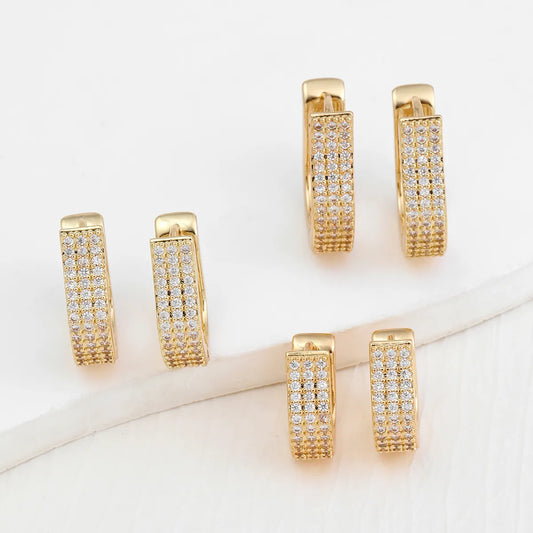 1 Pair Luxurious U Shape Plating Inlay Copper Zircon 18k Gold Plated Earrings