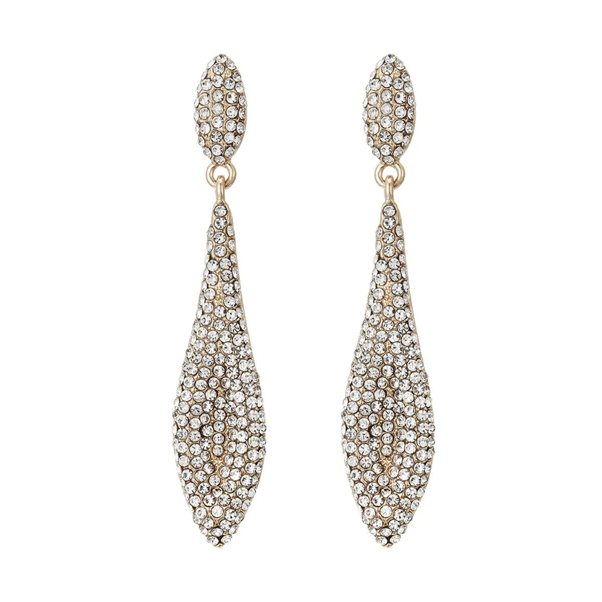 1 Pair Luxurious Water Droplets Plating Inlay Alloy Rhinestones Drop Earrings