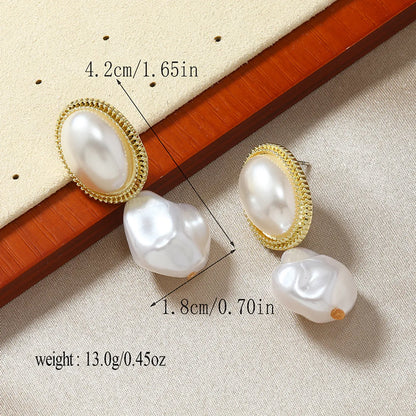 1 Pair Luxurious Wedding Bridal Water Droplets Plating Inlay Alloy Artificial Pearls Gold Plated Drop Earrings