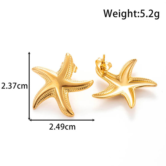 1 Pair Marine Style Modern Style Starfish Flower Butterfly Plating Titanium Steel Ear Studs