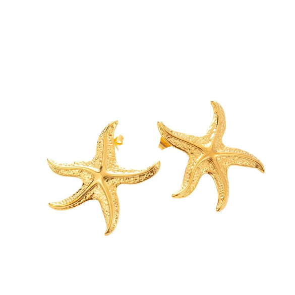 1 Pair Marine Style Modern Style Starfish Flower Butterfly Plating Titanium Steel Ear Studs