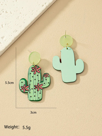 1 Pair Marine Style Simple Style Cactus Grape Arylic Drop Earrings