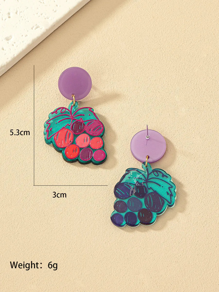 1 Pair Marine Style Simple Style Cactus Grape Arylic Drop Earrings