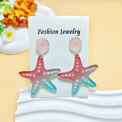 1 Pair Marine Style Simple Style Starfish Arylic Drop Earrings