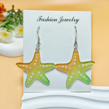 1 Pair Marine Style Simple Style Starfish Arylic Drop Earrings