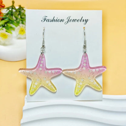 1 Pair Marine Style Simple Style Starfish Arylic Drop Earrings