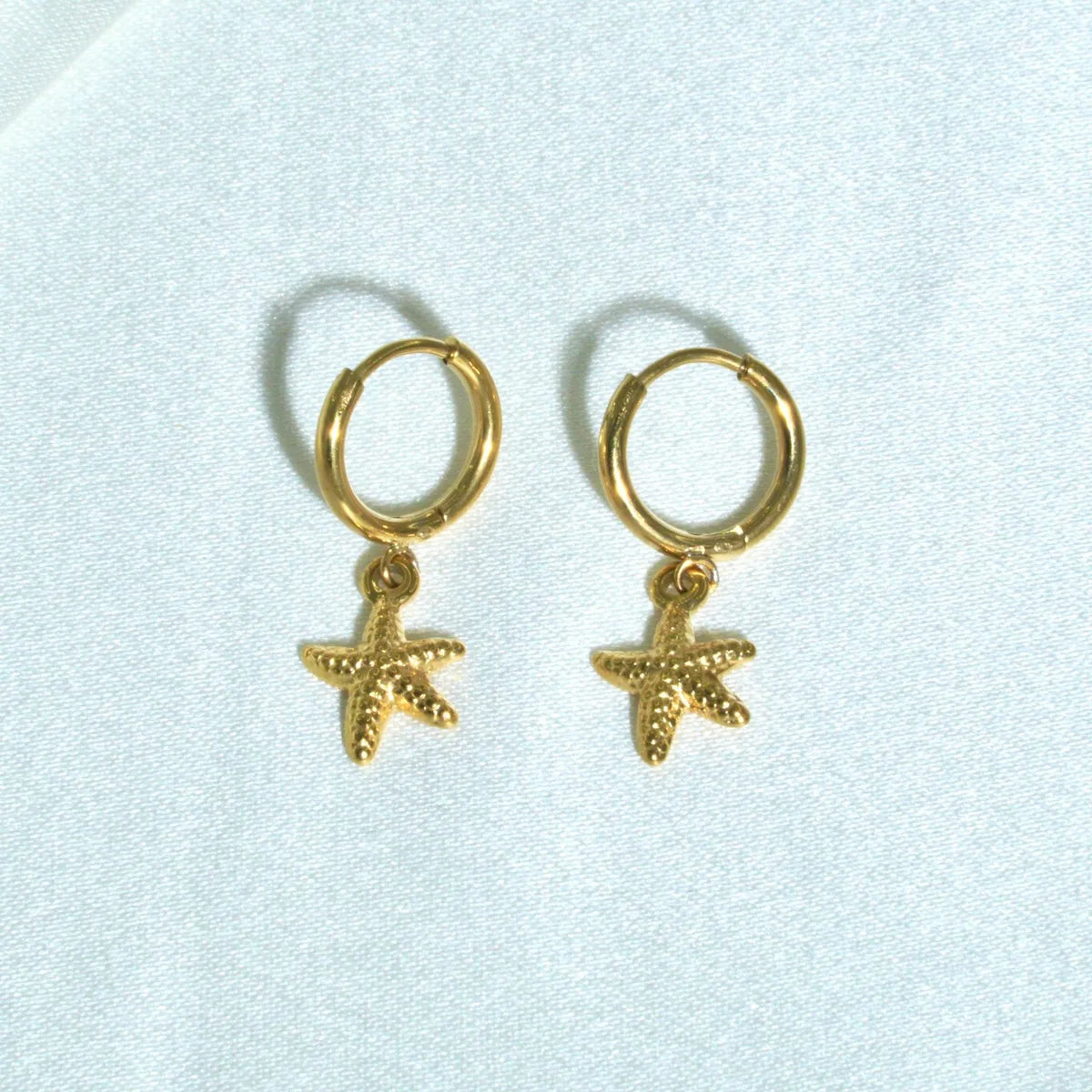 1 Pair Marine Style Starfish Shell 304 Stainless Steel Drop Earrings