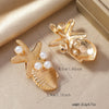 1 Pair Marine Style Starfish Shell Alloy Drop Earrings Ear Studs