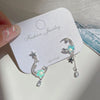 1 Pair Marine Style Sweet Starfish Shell Fish Tail Alloy Resin Drop Earrings Ear Studs