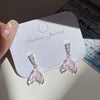 1 Pair Marine Style Sweet Starfish Shell Fish Tail Alloy Resin Drop Earrings Ear Studs