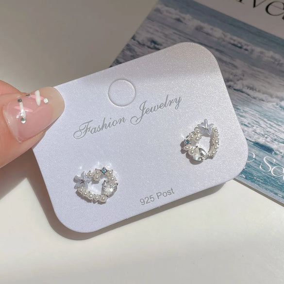 1 Pair Marine Style Sweet Starfish Shell Fish Tail Alloy Resin Drop Earrings Ear Studs