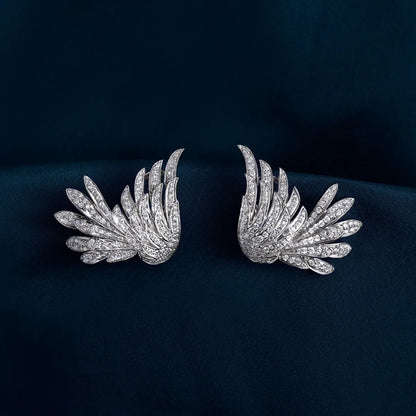 1 Pair Modern Style Angel Inlay Copper Zircon Ear Studs