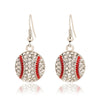 1 Pair Modern Style Baseball Basketball Football Inlay Zinc Alloy Rhinestones Drop Earrings