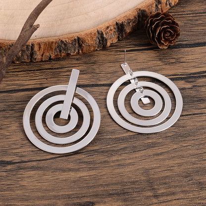 1 Pair Modern Style Circle Copper Palladium White K Drop Earrings