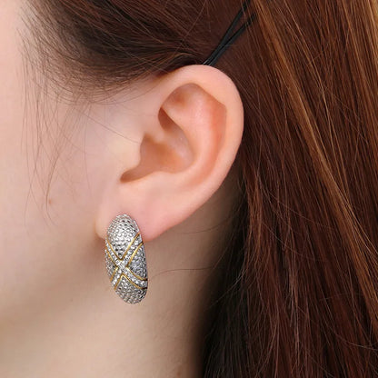 1 Pair Modern Style Classic Style C Shape Inlay 304 Stainless Steel Rhinestones 18K Gold Plated Ear Studs