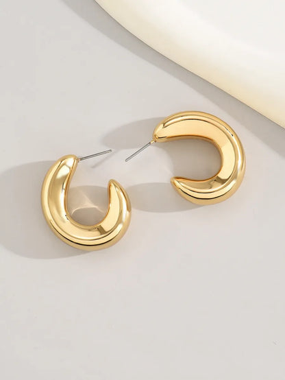 1 Pair Modern Style Classic Style C Shape Stripe Arylic Alloy Ear Studs