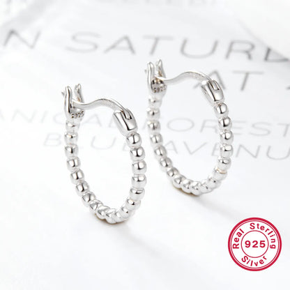 1 Pair Modern Style Classic Style Geometric Plating Sterling Silver 18k Gold Plated Rhodium Plated Hoop Earrings