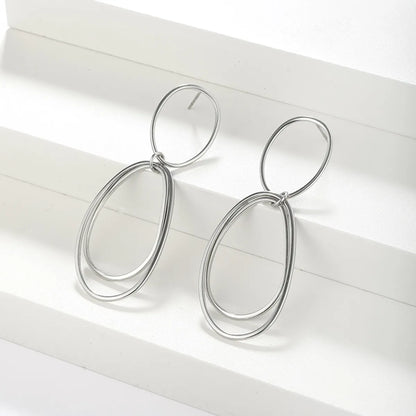 1 Pair Modern Style Classic Style Geometric 304 Stainless Steel Drop Earrings