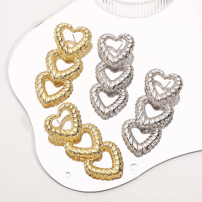 1 Pair Modern Style Classic Style Heart Shape Alloy Iron Drop Earrings