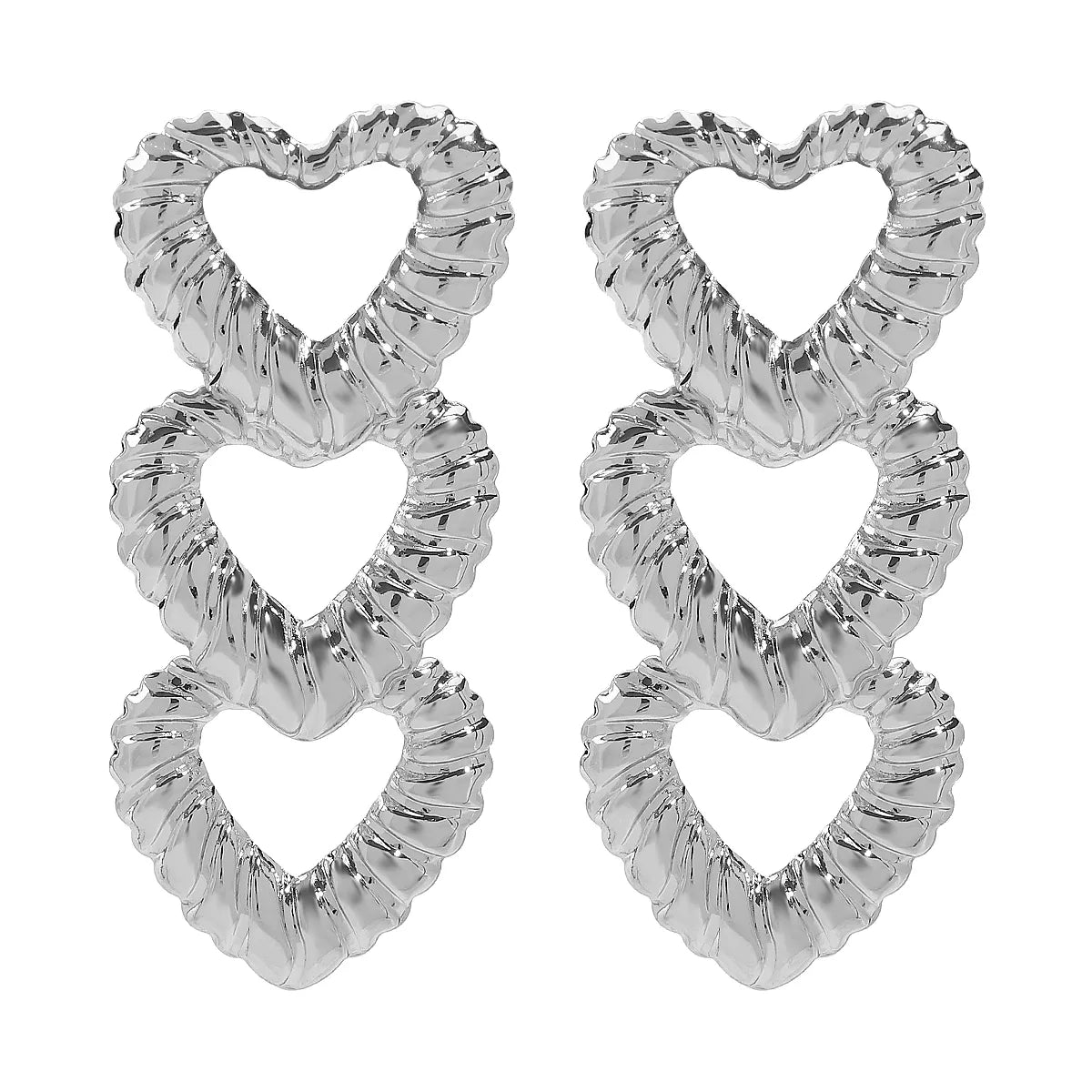 1 Pair Modern Style Classic Style Heart Shape Alloy Iron Drop Earrings