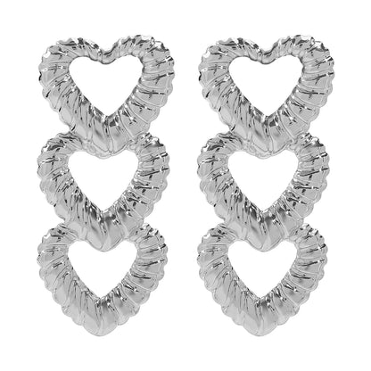 1 Pair Modern Style Classic Style Heart Shape Alloy Iron Drop Earrings