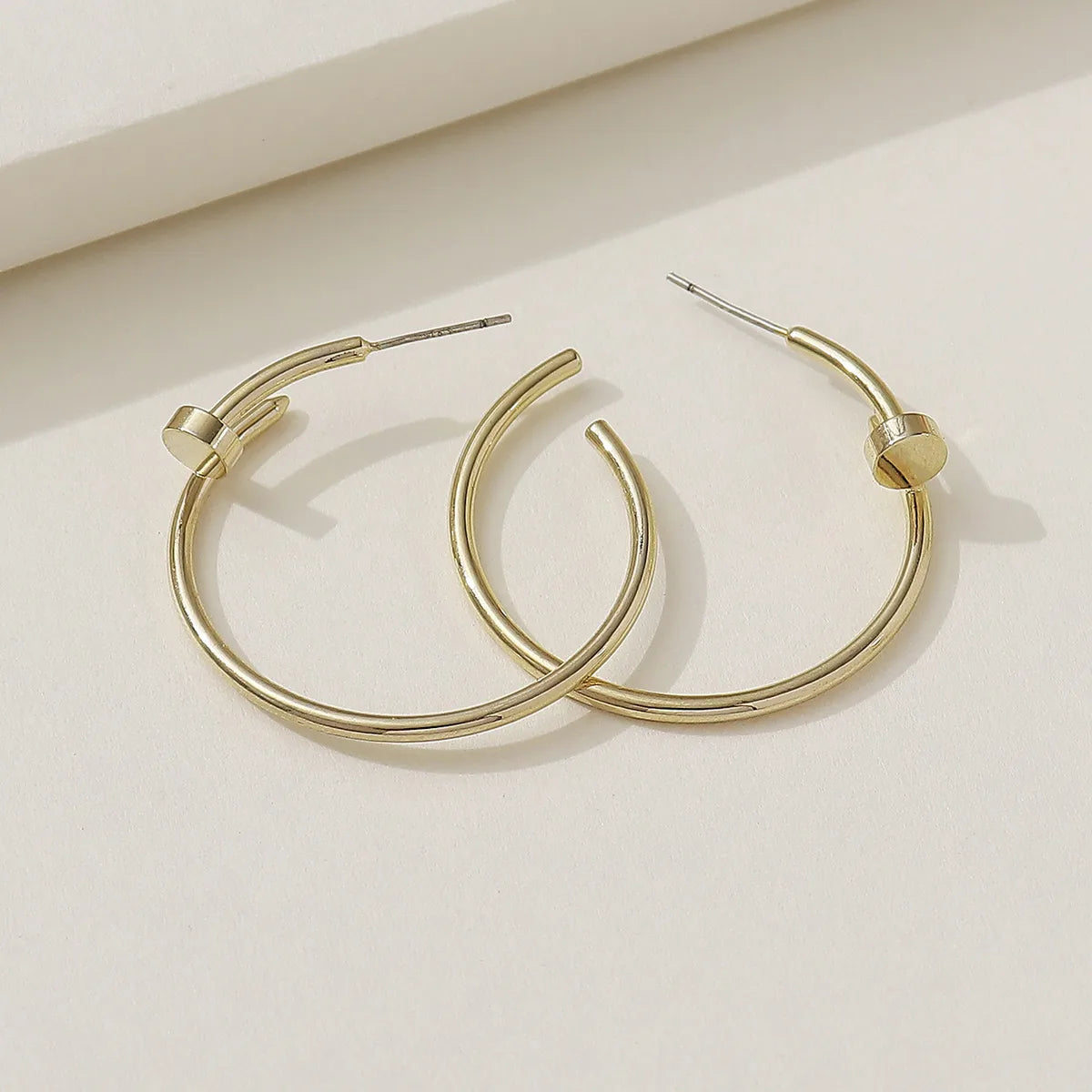 1 Pair Modern Style Classic Style Round Copper Hoop Earrings